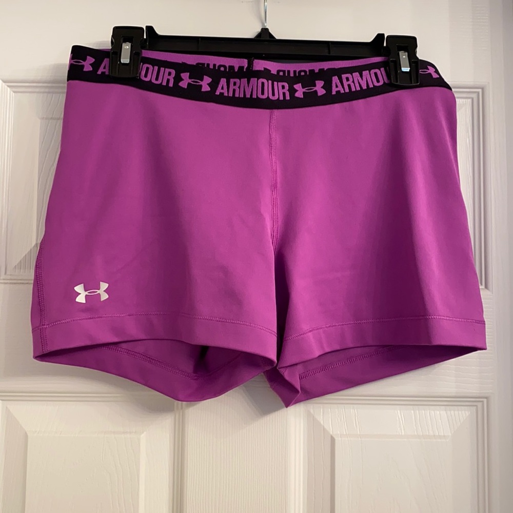 Under Armour Purple Spandex Shorts, Sz M